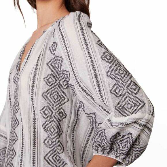 Velvet by Graham & Spencer Louise Jacquard Top - 100% Cotton Black Boho Classic - Picture 4 of 16